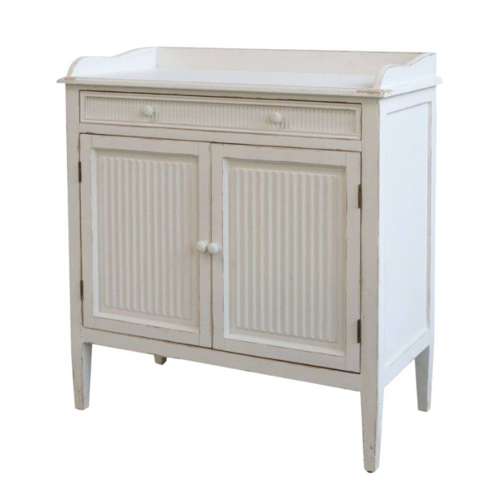 Chemin De Campagne - Meuble d'appoint buffet en bois blanc antique 83 x 41 x 91.5 cm Chemin de campagne - Imagen 1