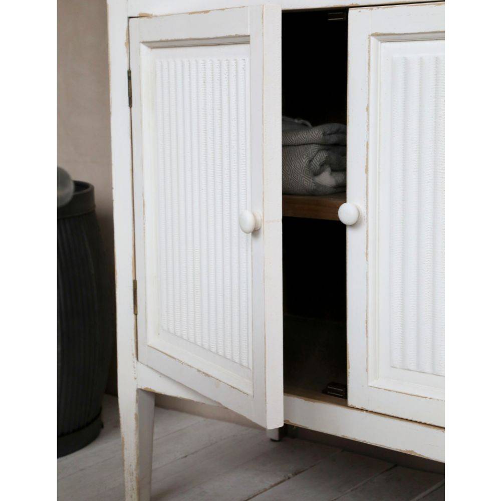 Chemin De Campagne - Meuble d'appoint buffet en bois blanc antique 83 x 41 x 91.5 cm Chemin de campagne - Imagen 3