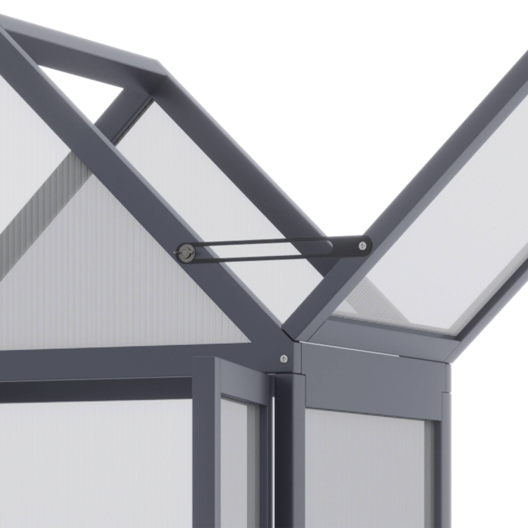 Mini Serre Jardin Bois Gris Balcon Terrasse 3 Étagères Polycarbonate 70x42x132cm - ComfortXL Outdoor Living - Image 7