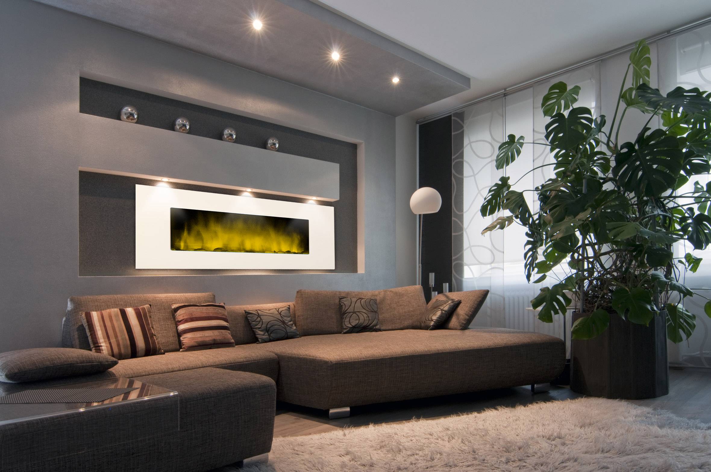 Cheminée électrique Murale White Loft XXL 120 cm Effet Flammes LED Chemin'Arte - Imagen 3