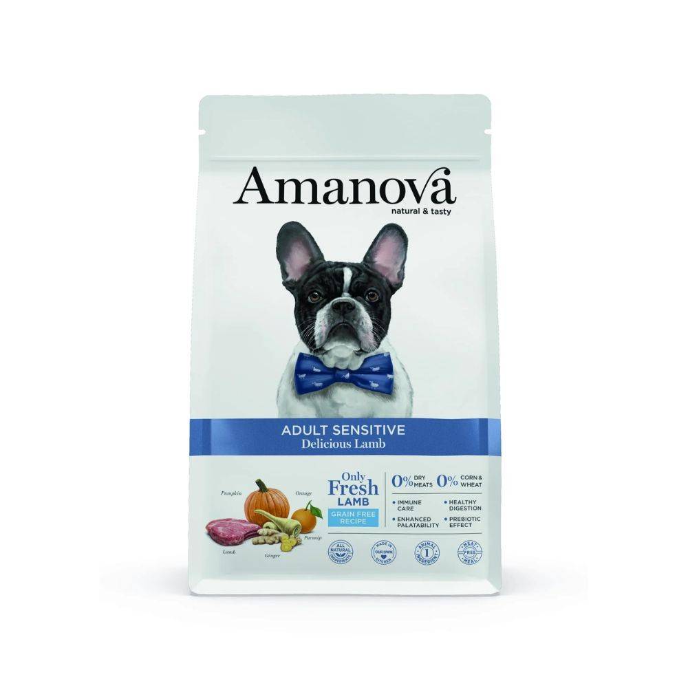 Croquettes Chien Sans Céréales Agneau Sensible Amanova 2 kg - Image 2