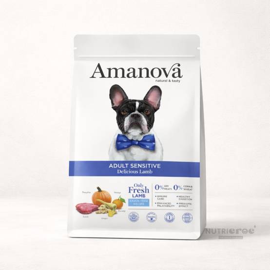 Croquettes Chien Sans Céréales Agneau Sensible Amanova 2 kg - Image 1