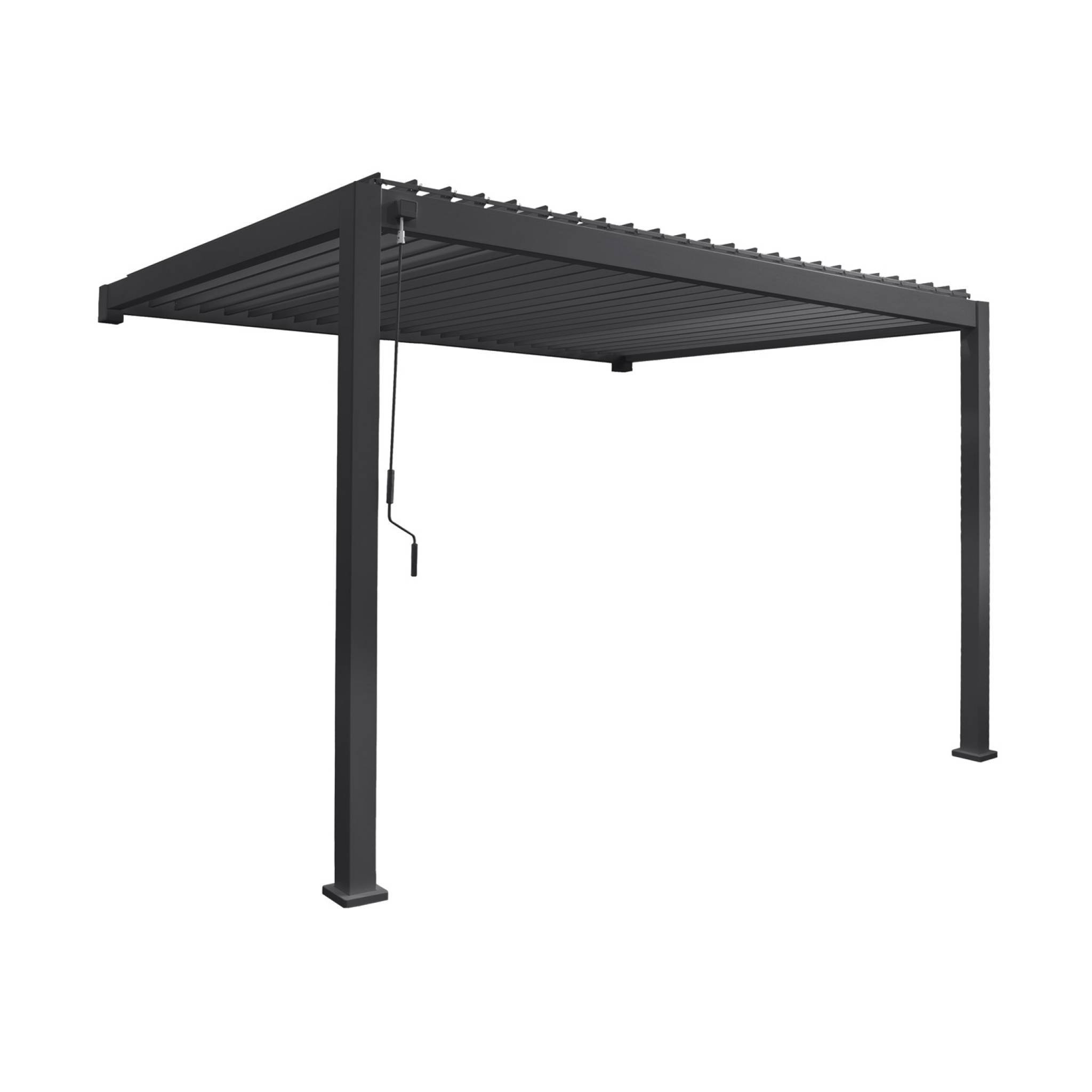 sweeek - Pergola bioclimatique aluminium anthracite adossée lames orientables 4x3m Triomphe  | sweeek - Image 2