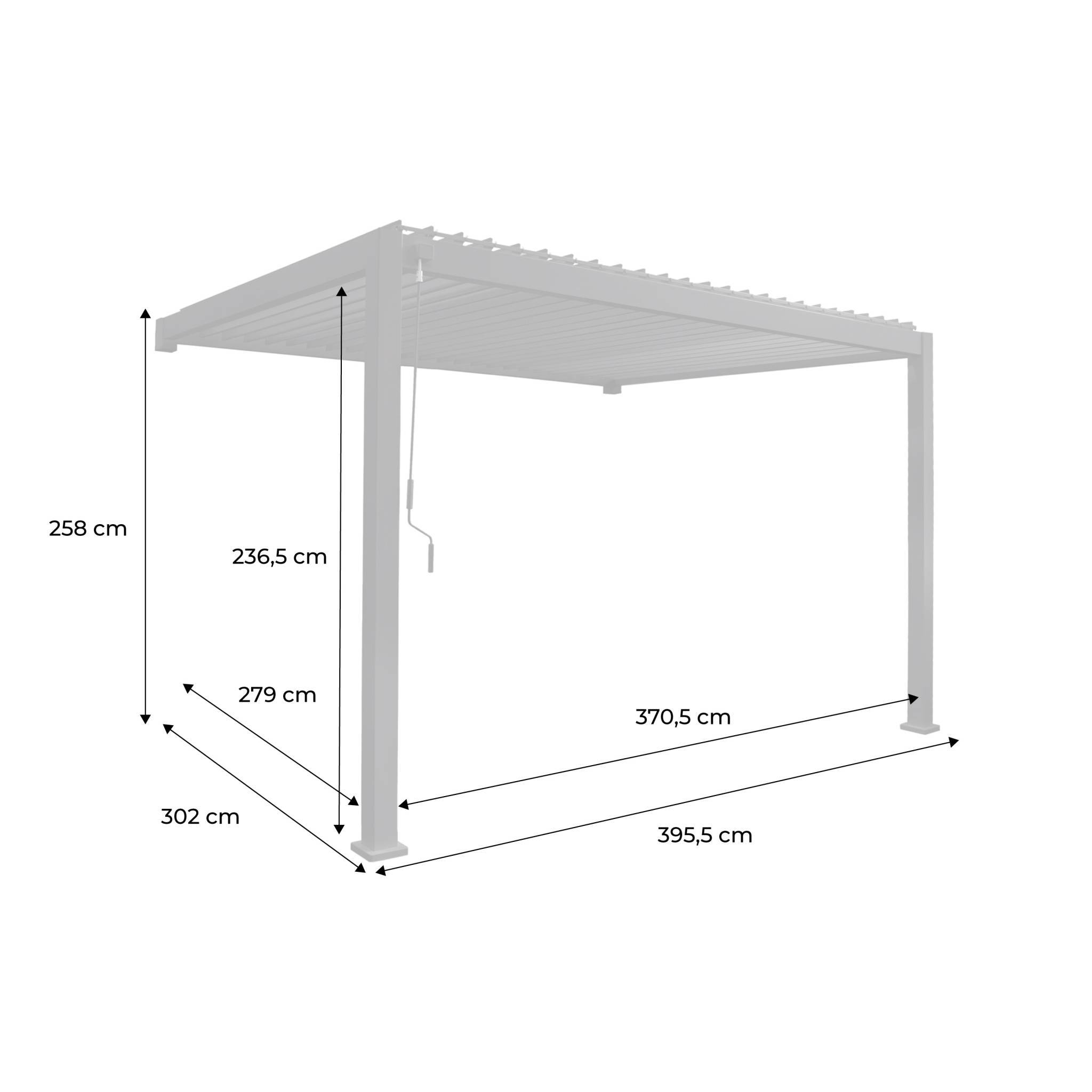 sweeek - Pergola bioclimatique aluminium anthracite adossée lames orientables 4x3m Triomphe  | sweeek - Image 6