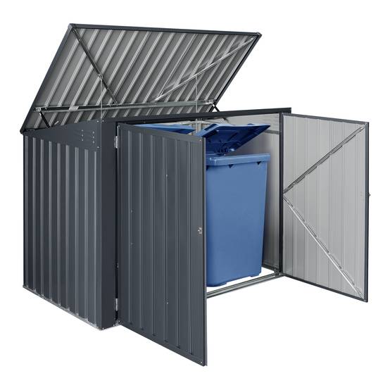 Cache poubelle Grebin avec toit rabattable pour 2 poubelles 173x101x131 cm en.casa - Imagen 1