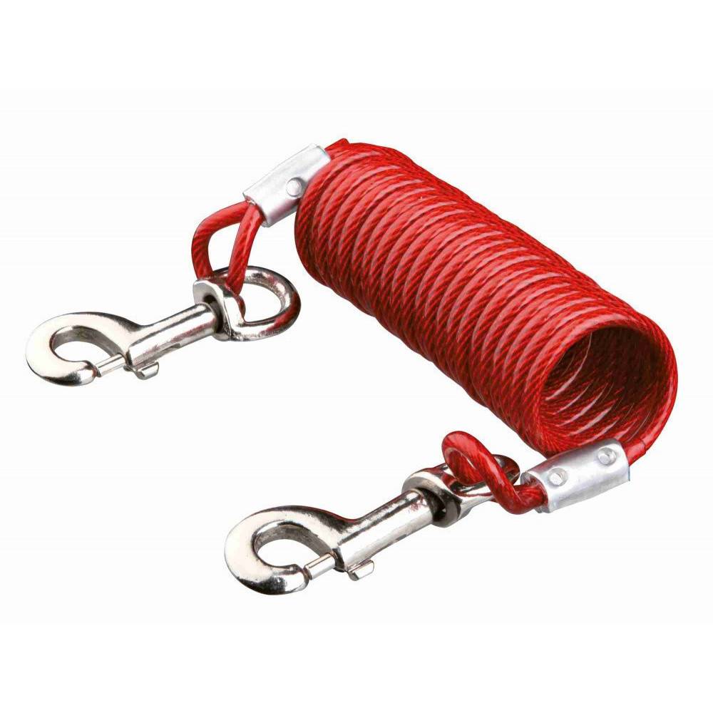 Chaîne d'attache 5M avec câble en spirale pour chien