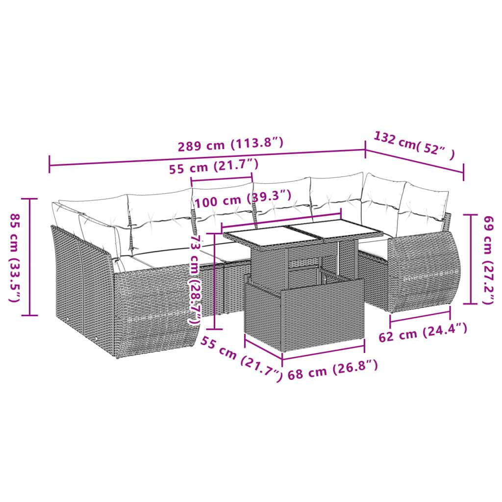 Salon de jardin 8 personnes résine tressée table ajustable pour jardin marron – ComfortXL Outdoor Living - Image 10