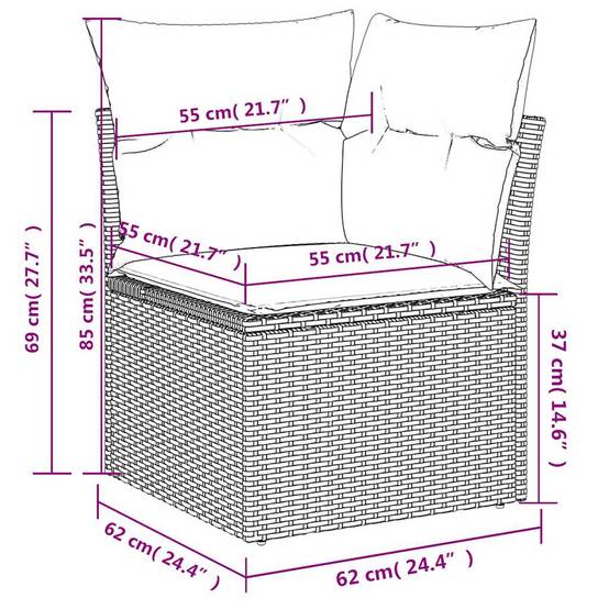 Salon de jardin 8 personnes résine tressée table ajustable pour jardin marron – ComfortXL Outdoor Living - Image 5