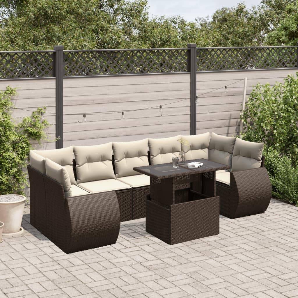Salon de jardin 8 personnes résine tressée table ajustable pour jardin marron – ComfortXL Outdoor Living