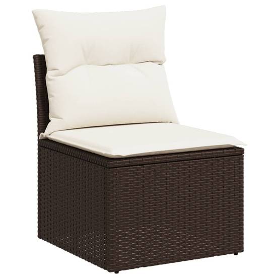 Salon de jardin 8 personnes résine tressée table ajustable pour jardin marron – ComfortXL Outdoor Living - Image 6