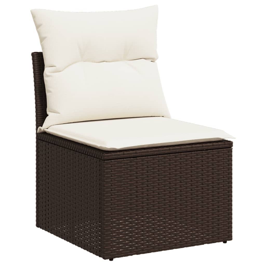 Salon de jardin 8 personnes résine tressée table ajustable pour jardin marron – ComfortXL Outdoor Living - Image 6