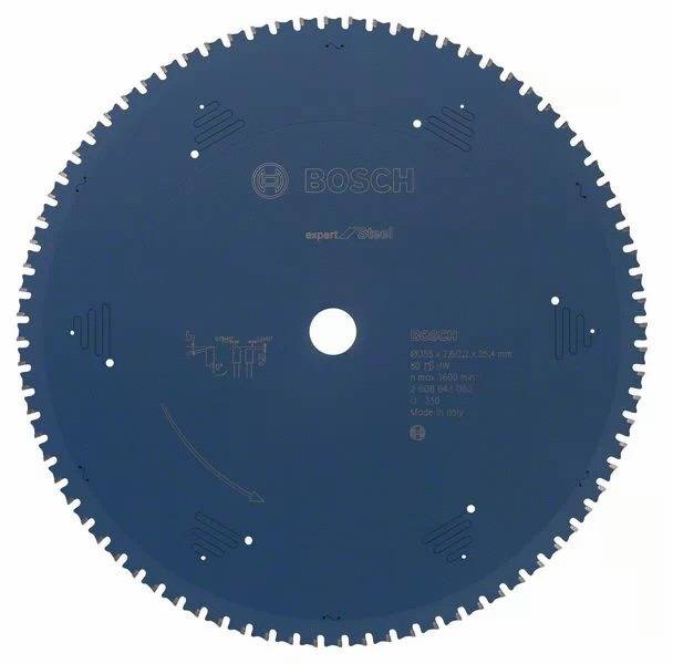 Lame de scie circulaire pour l'acier 355 x 25,4 x 2,2mm 80 dents - BOSCH EXPERT - 2608643062 - Image 1