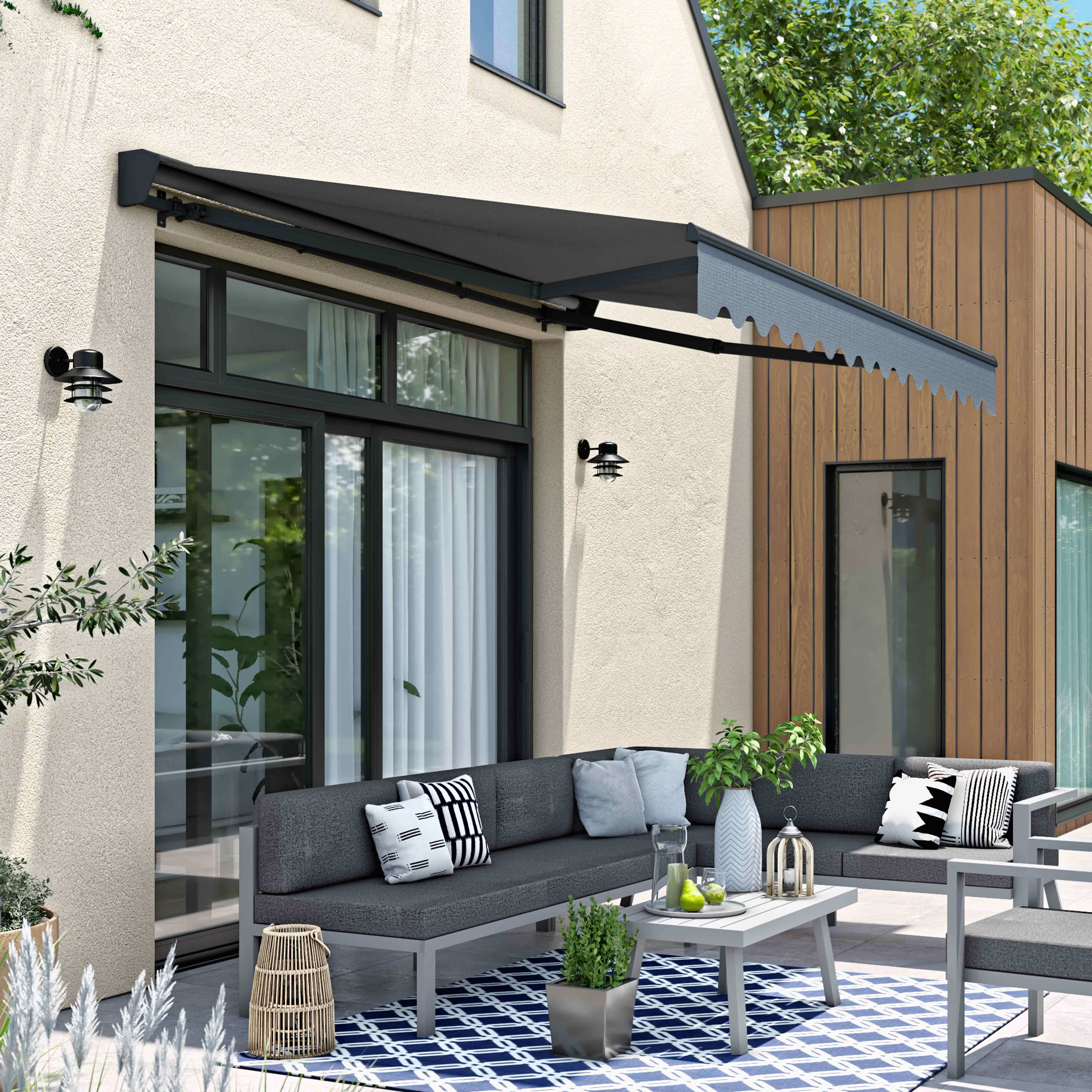 Oviala - Store banne semi-intgral 3x2,5m en aluminium gris Paimpol - Oviala - Image 2