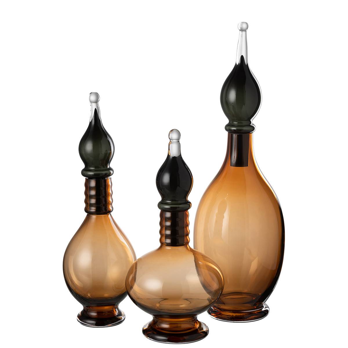 Vase Bouchon Fiole en Verre "Jo" 38cm Marron - Image 3