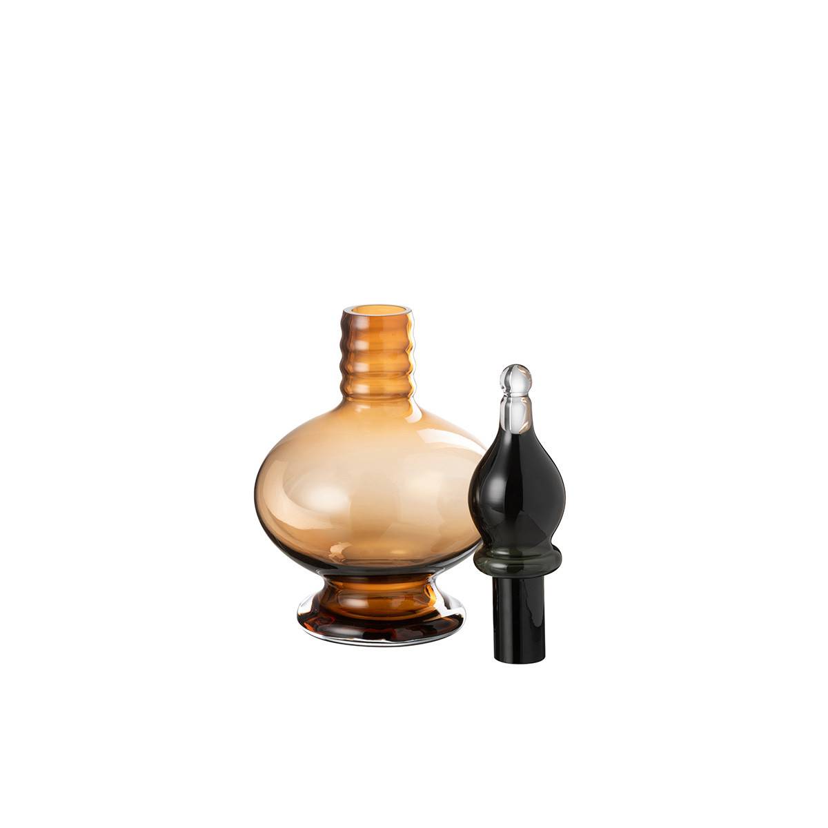 Vase Bouchon Fiole en Verre "Jo" 38cm Marron - Image 2