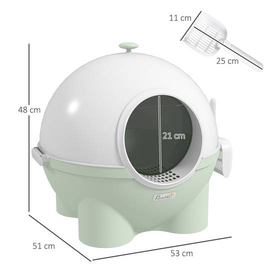 Maison de toilette plastique vert et blanc 53 x 51 x 48 cm - PANGIVO - Image 5
