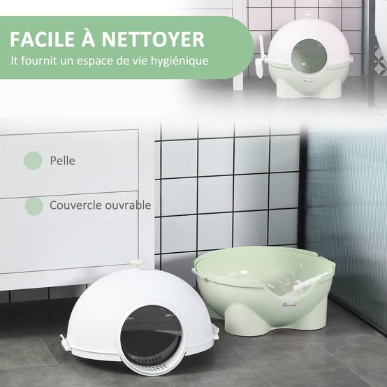 Maison de toilette plastique vert et blanc 53 x 51 x 48 cm - PANGIVO - Image 7