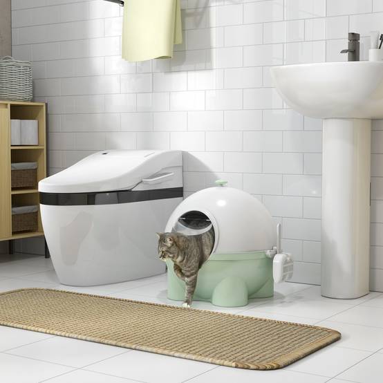 Maison de toilette plastique vert et blanc 53 x 51 x 48 cm - PANGIVO - Image 4