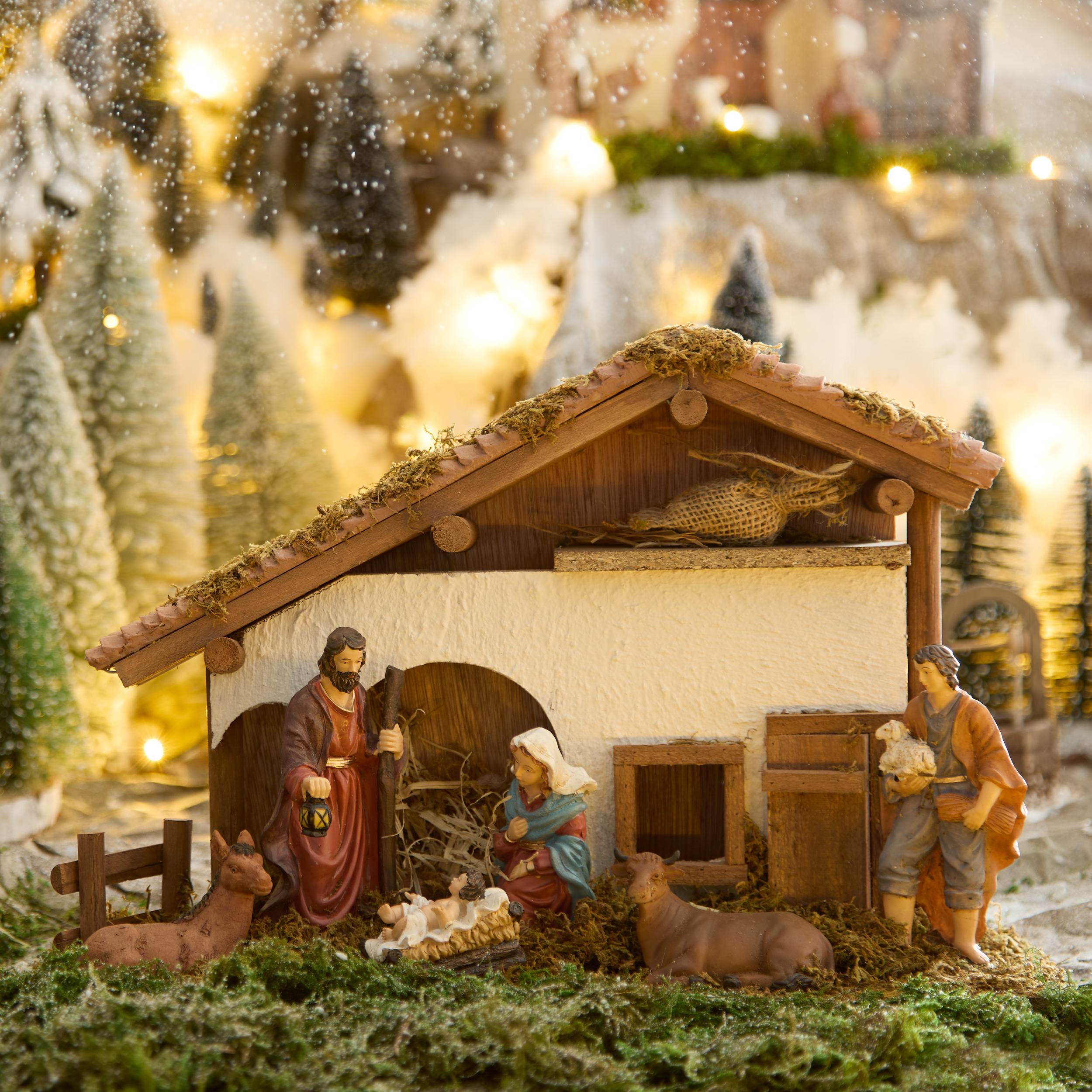 Atmosphera - Crèche de Noël Novea 6 santons 40 x 26,5 cm - Atmosphera Créateur d'intérieur
