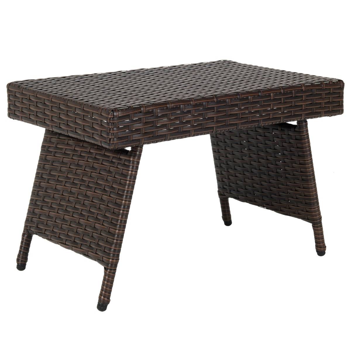 Maison Chic - Table Basse Pliante en Rotin 60 x 40 x 40 CM Table d'Appoint avec Coussinets de Pied Réglables pour Jardin/Salon/Terrasse - Image 1