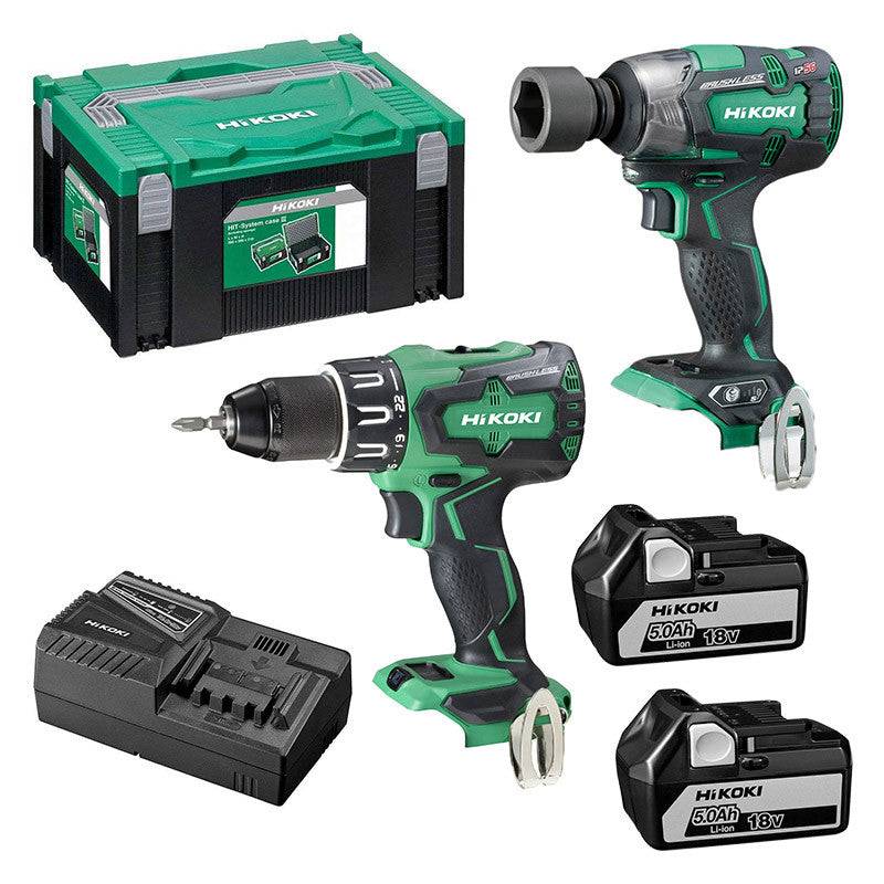Pack HIKOKI KC18DPL Perceuse visseuse DS18DBSL + Boulonneuse à choc WR18DBDL2 (2 x 5,0 Ah) Hikoki - Imagen 1