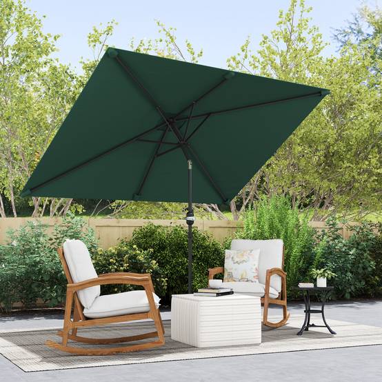 ComfortXL - Parasol Rectangulaire Aluminium Jardin Terrasse Inclinable 295x195 cm Vert - ComfortXL Outdoor Living - Image 10