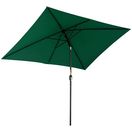 ComfortXL - Parasol Rectangulaire Aluminium Jardin Terrasse Inclinable 295x195 cm Vert - ComfortXL Outdoor Living - Image 1