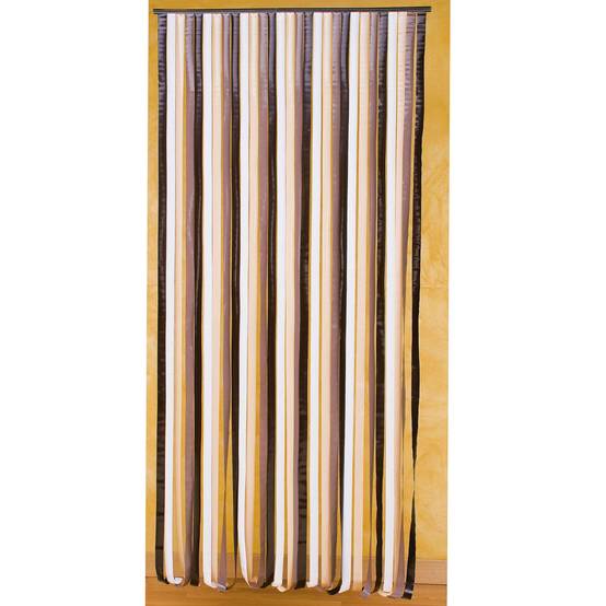 Rideau de porte lanières plastique - Marron/beige - Image 1