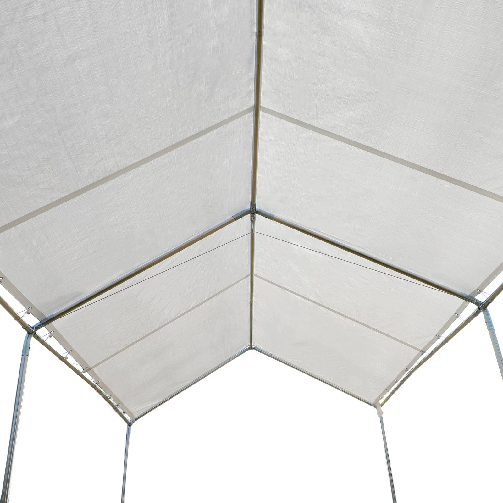 Outsunny - Carport auvent pour voiture 5,95L x 2,90l x 2,60H m acier galvanisé robuste PE haute densité blanc - Imagen 4