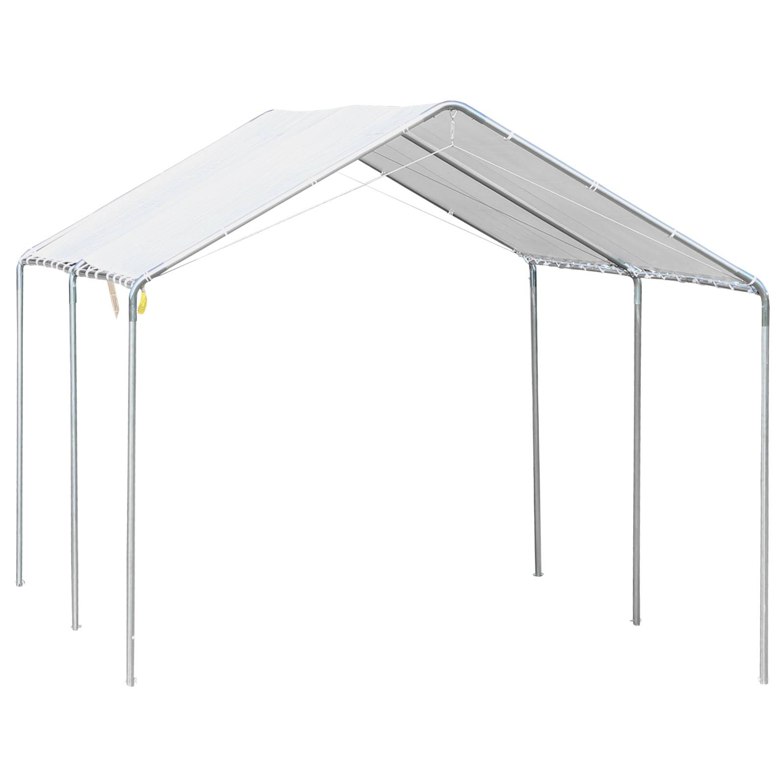 Outsunny - Carport auvent pour voiture 5,95L x 2,90l x 2,60H m acier galvanisé robuste PE haute densité blanc - Imagen 1