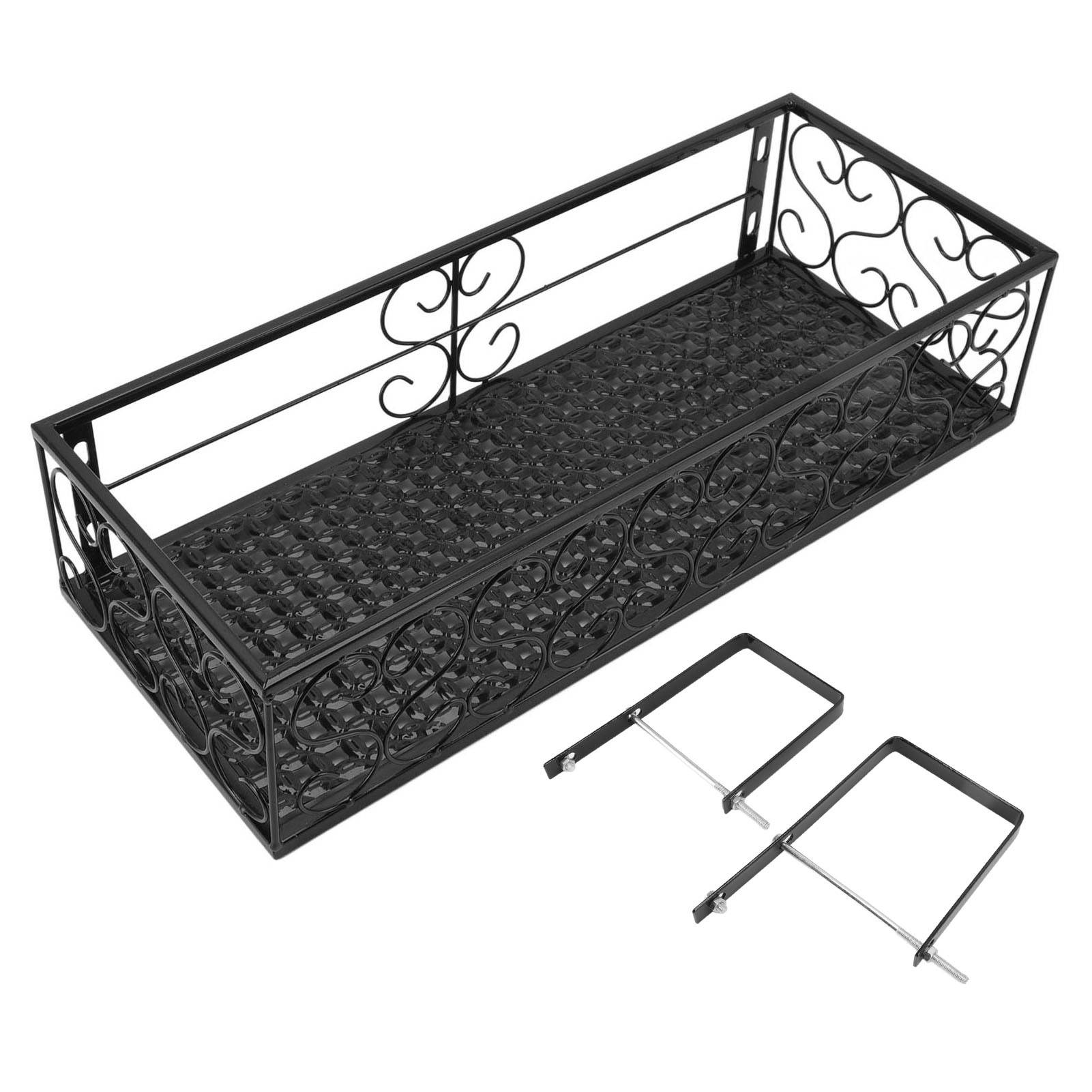 Support Jardinière Balcon Fer Forgé Porte-Plante Suspendu Rampe 50cm Déco Jardin - ComfortXL Outdoor Living - Image 2