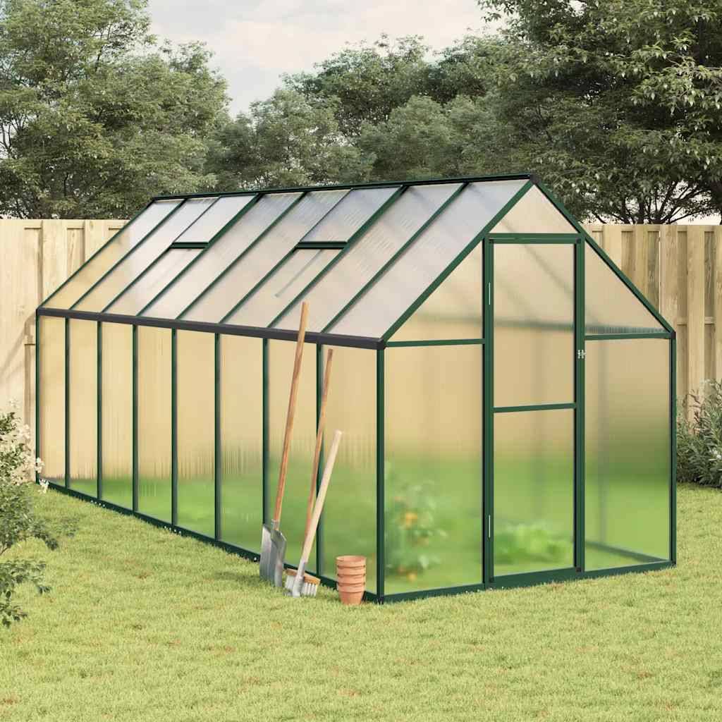 PANGIVO - Serre aluminium et polycarbonate vert 445 x 169 x 195 cm - PANGIVO - Image 1
