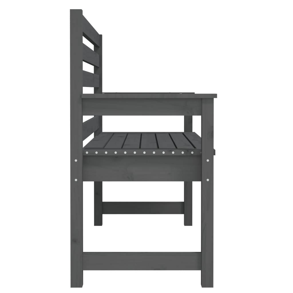Helloshop26 - Banc de jardin meuble de patio d'extérieur terrasse gris 109x48x91,5 cm bois massif de pin - Imagen 3