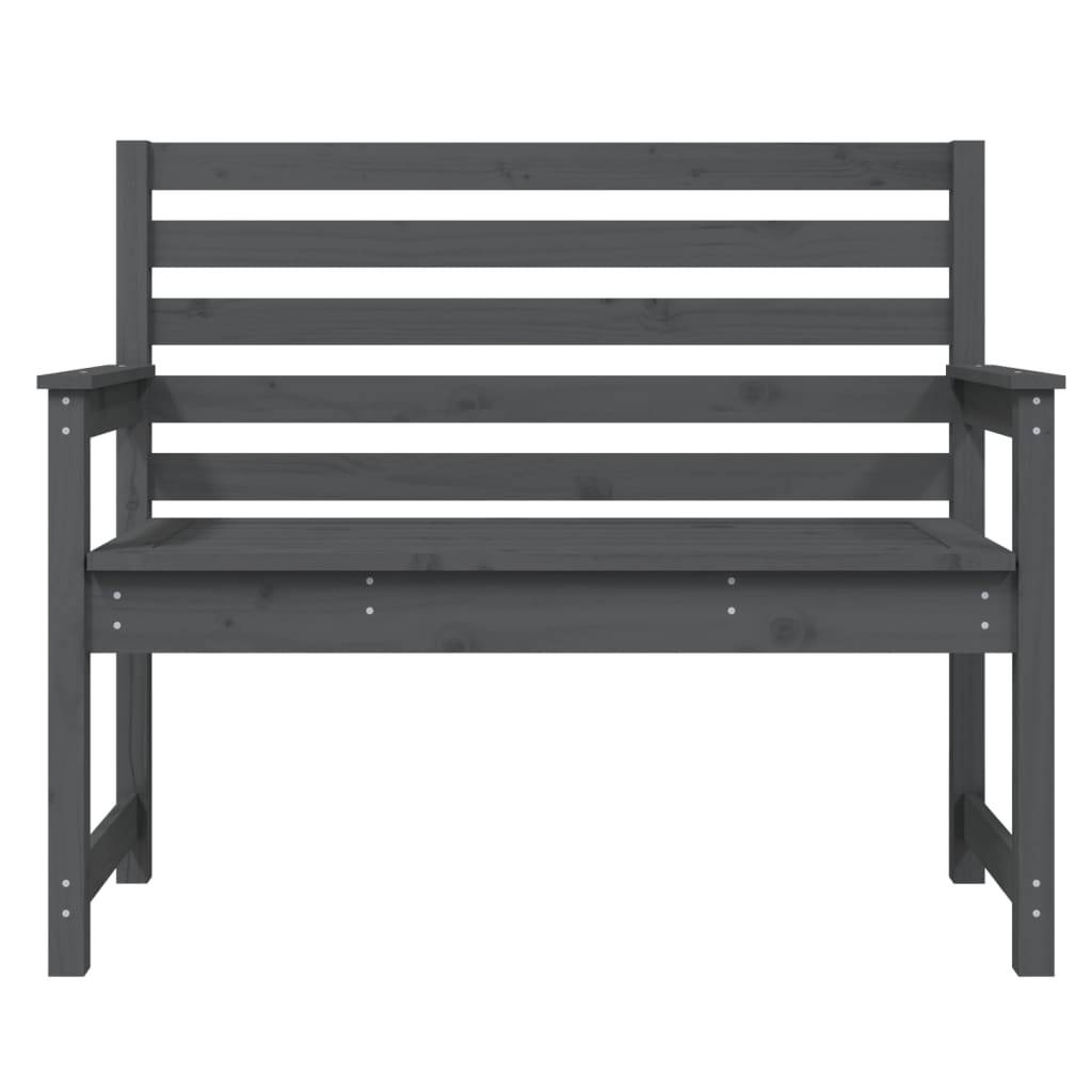 Helloshop26 - Banc de jardin meuble de patio d'extérieur terrasse gris 109x48x91,5 cm bois massif de pin - Imagen 2