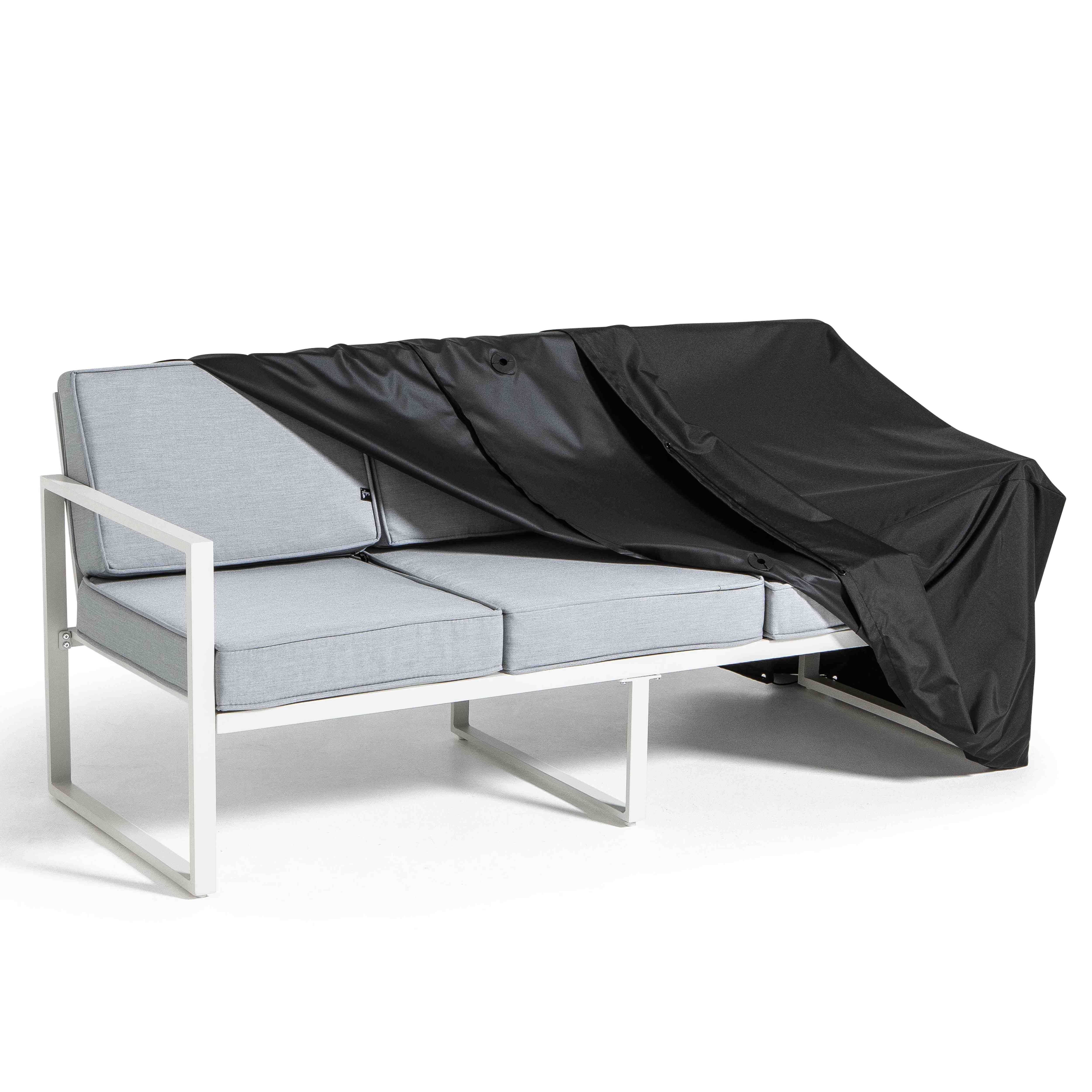 Oviala - Housse de canapé extérieur 3 personnes polyester noire Cov'Up - Oviala - Imagen 3