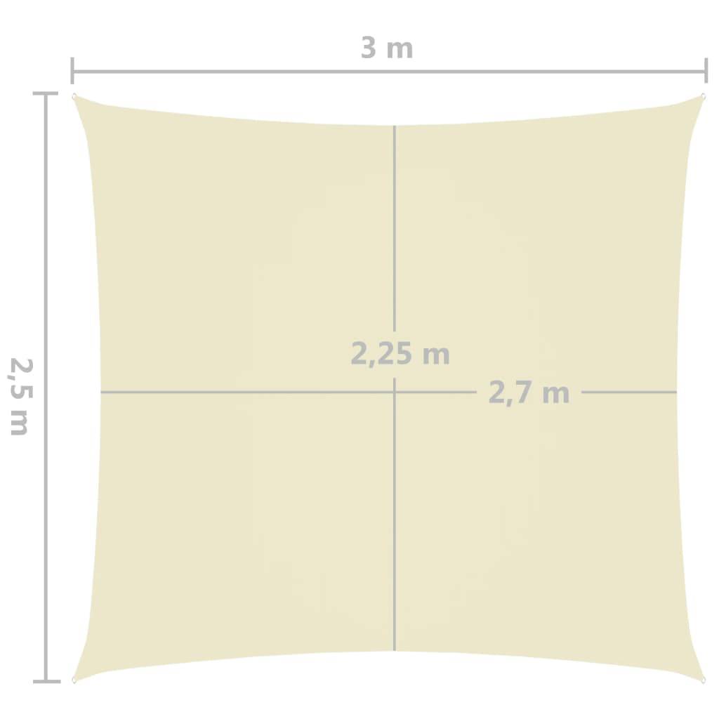 Helloshop26 - Voile toile d'ombrage parasol tissu oxford rectangulaire 2,5 x 3 m crème - Imagen 6