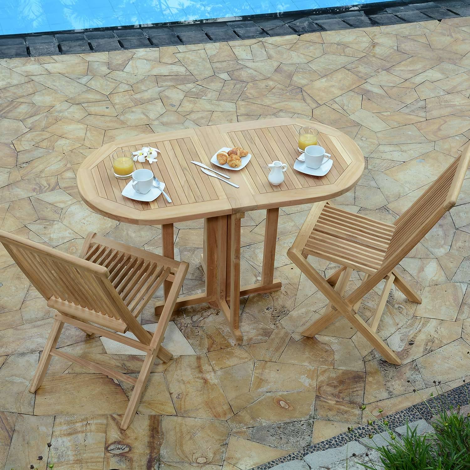 Salon de jardin en teck massif Tahiti, 2 places - TECK'Attitude - Imagen 6