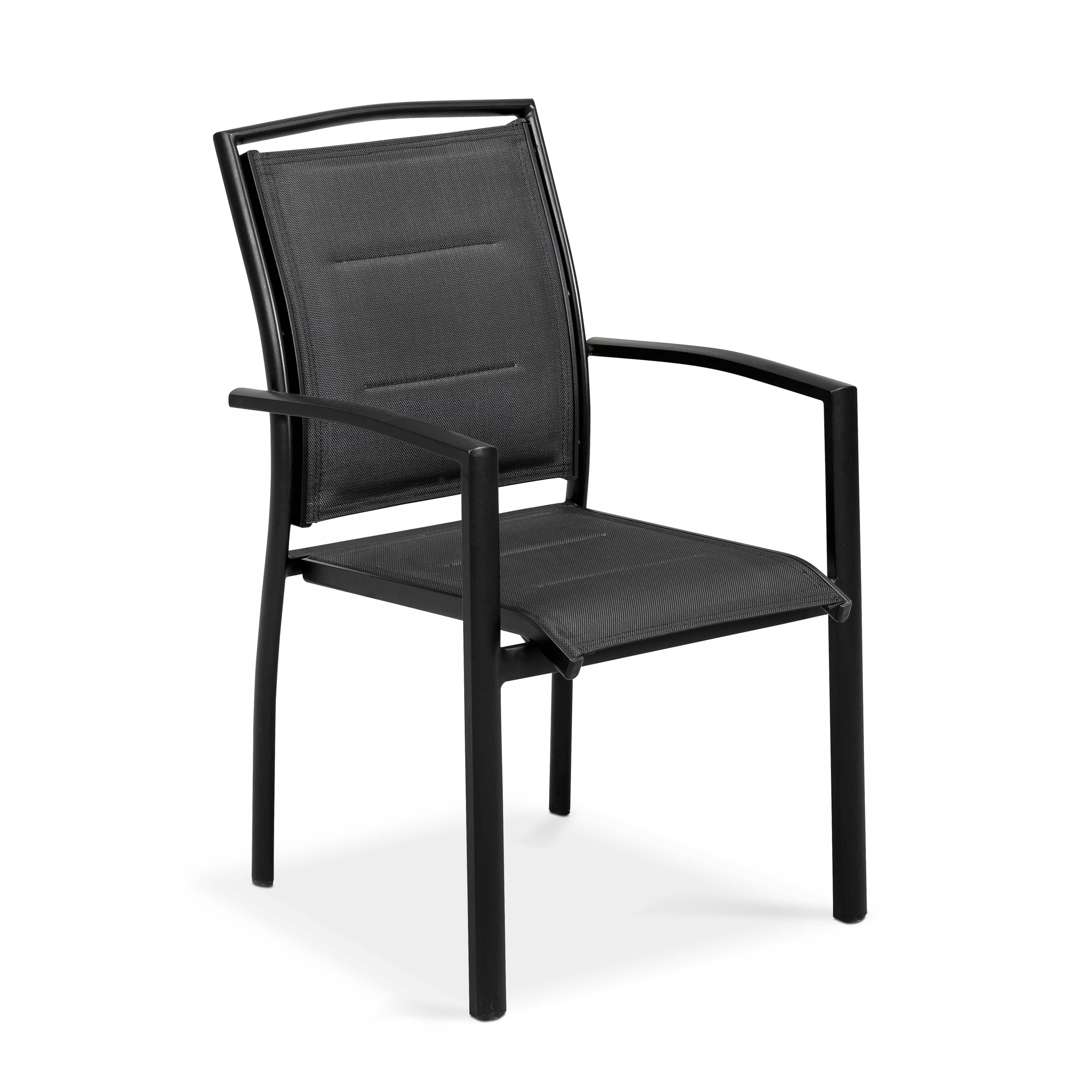 Oviala - Ensemble table de jardin extensible et 8 fauteuils en aluminium noir Butterfly - Oviala - Imagen 5