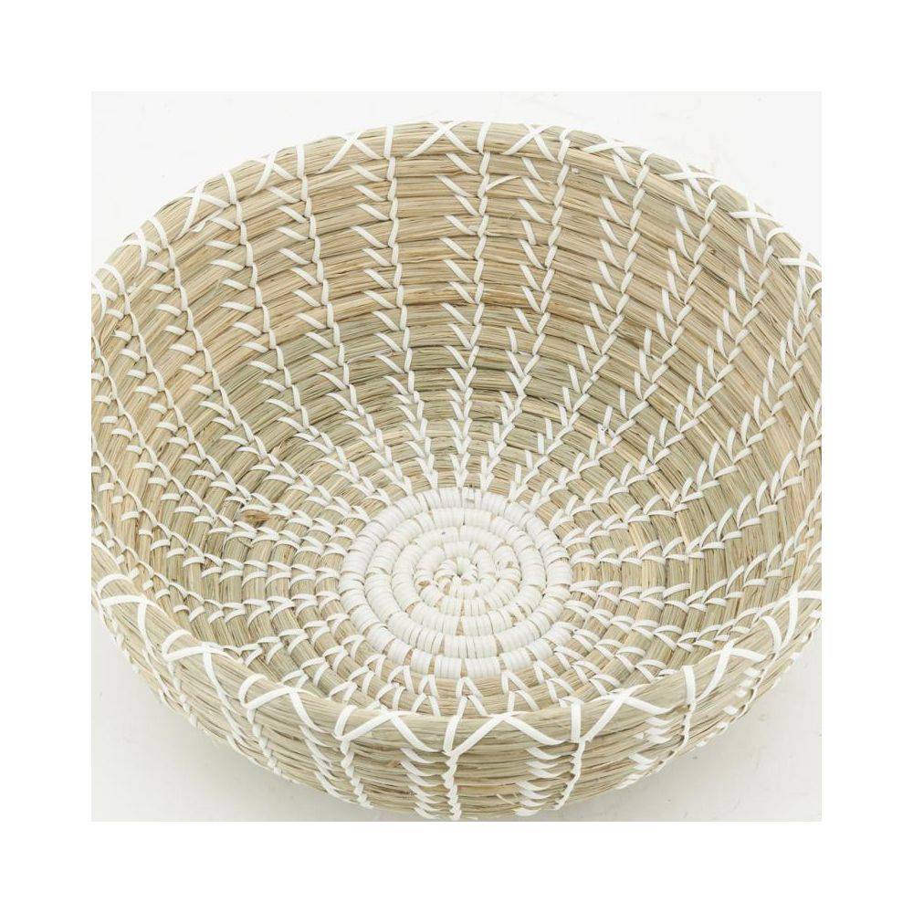 Aubry Gaspard - Corbeilles de rangement en jonc naturel et liens blanc - Imagen 2