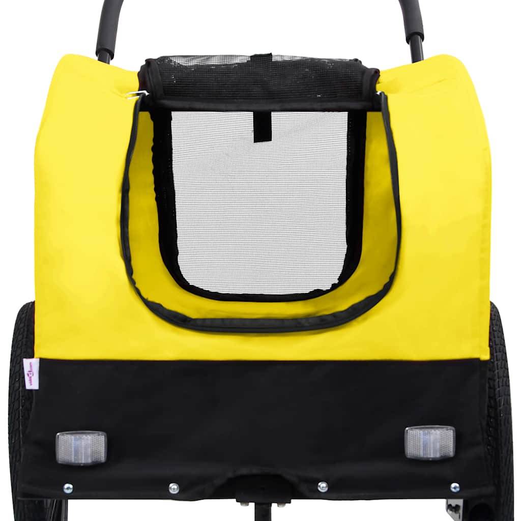 Vidaxl - Remorque de vélo pour chiens et poussette 2-en-1 jaune et noir vidaXL 92439 - Imagen 4