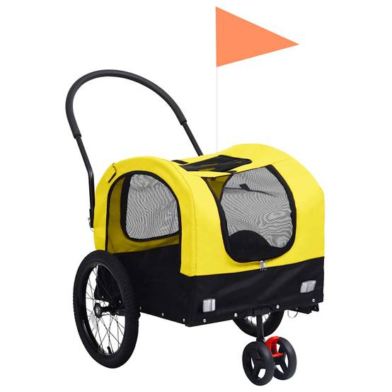 Vidaxl - Remorque de vélo pour chiens et poussette 2-en-1 jaune et noir vidaXL 92439 - Imagen 1