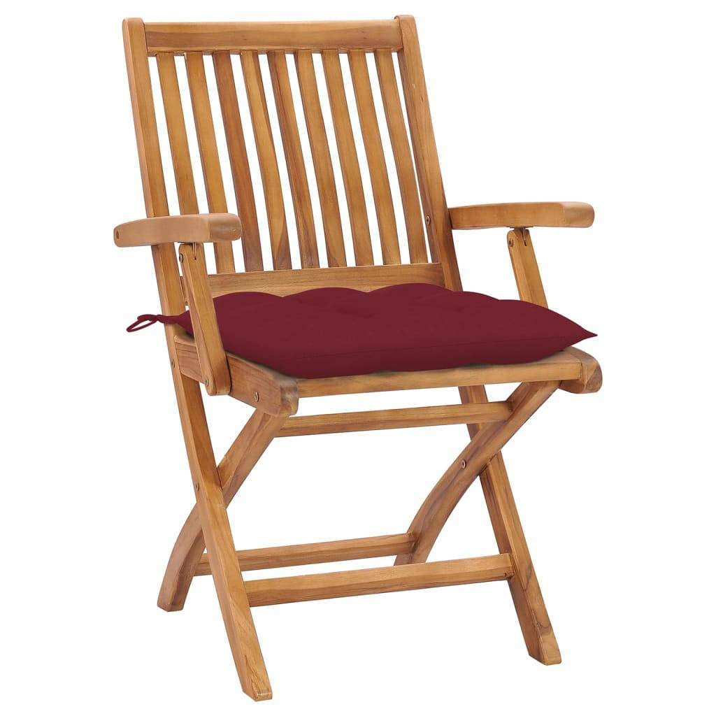 PANGIVO - Chaises de jardin pliantes teck rouge bordeaux 56 x 58 x 88 cm - PANGIVO - Image 2