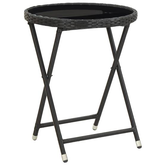 Helloshop26 - Ensemble de bistro jardin meuble extérieur terrasse 3 pièces résine tressée et verre trempé noir - Imagen 7