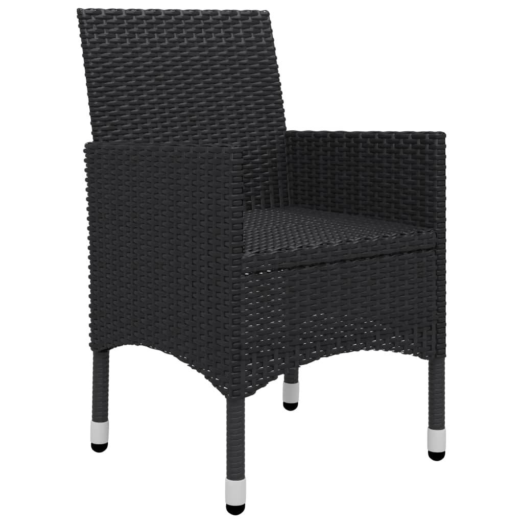 Helloshop26 - Ensemble de bistro jardin meuble extérieur terrasse 3 pièces résine tressée et verre trempé noir - Imagen 5