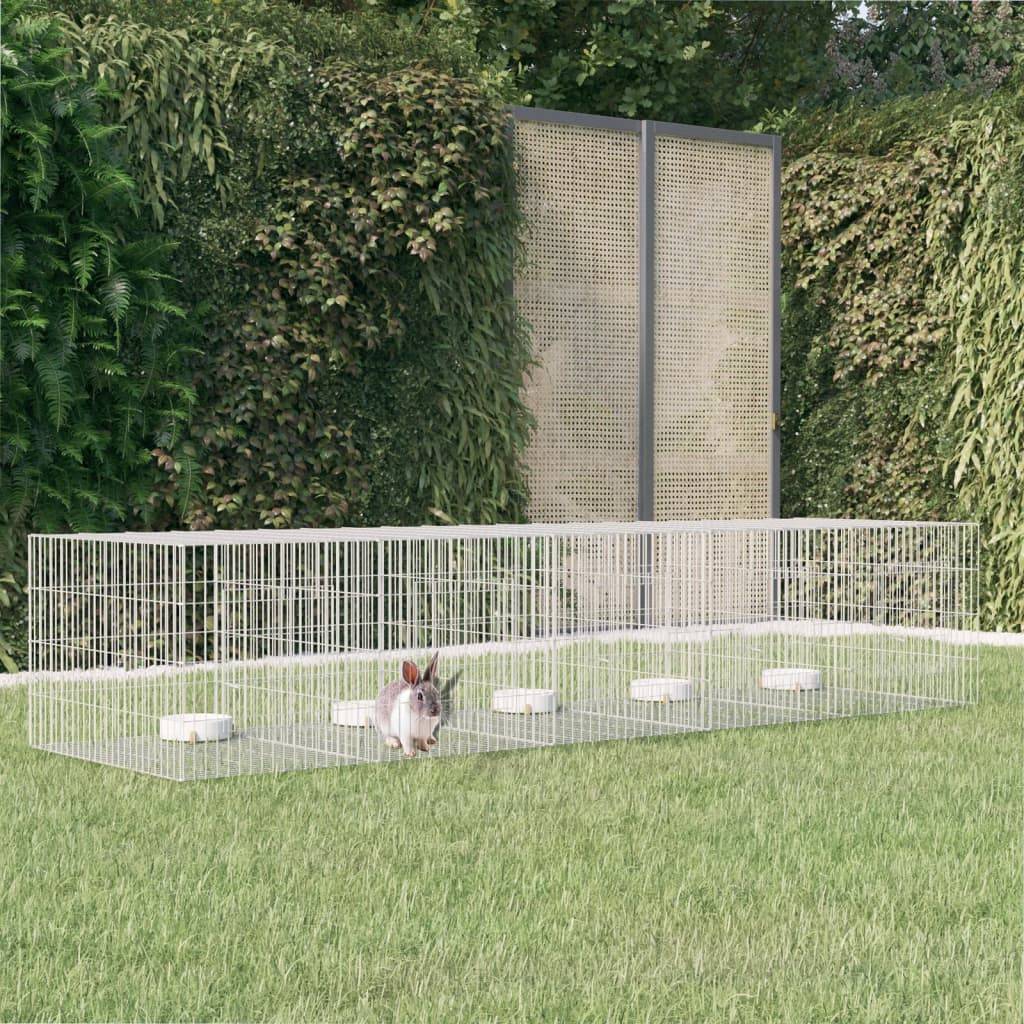 Vidaxl - Cage à lapin 5 panneaux 273x79x54 cm Fer galvanisé vidaXL 171571 - Imagen 1