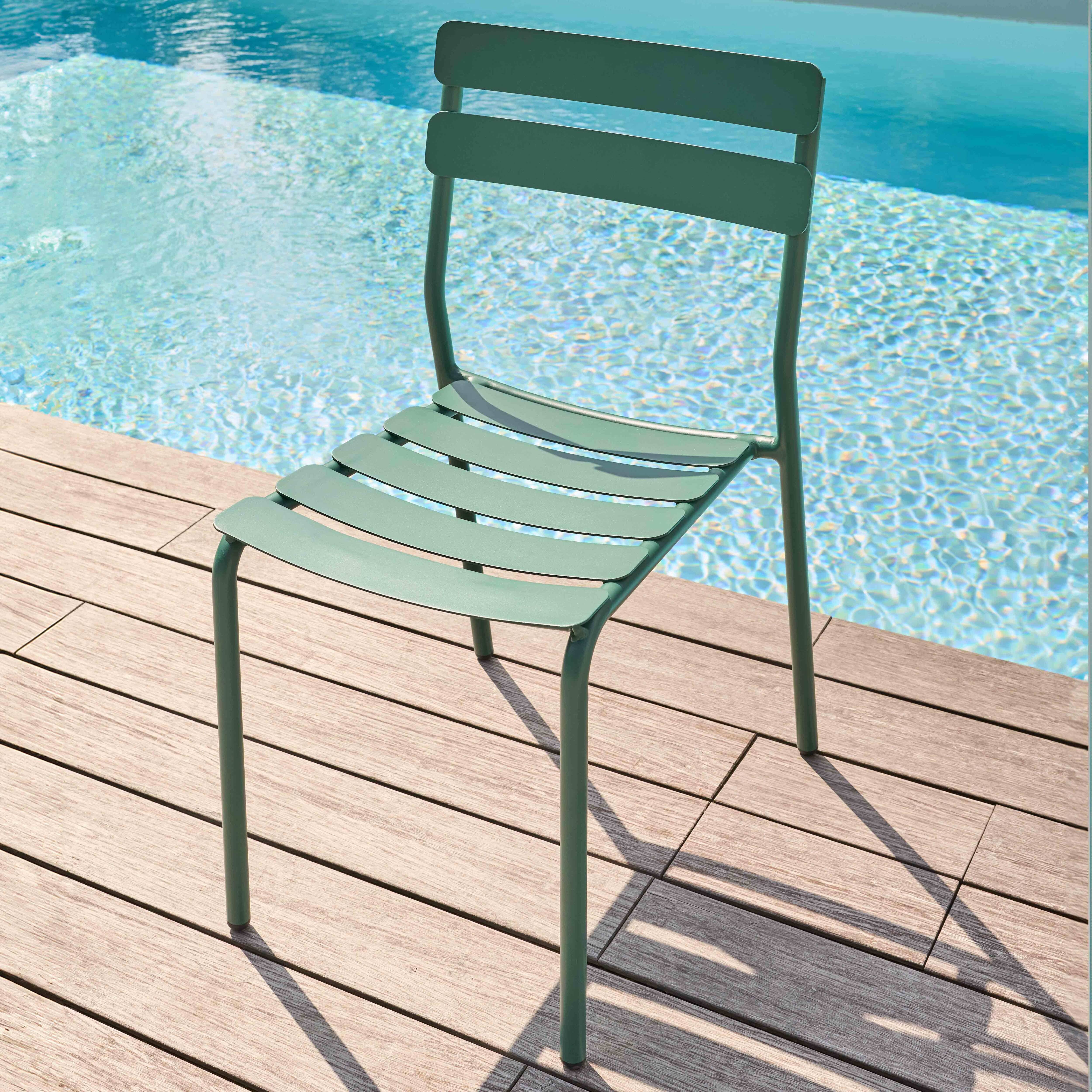 Oviala - Chaise de terrasse en aluminium vert foncé Almada - Oviala - Imagen 2