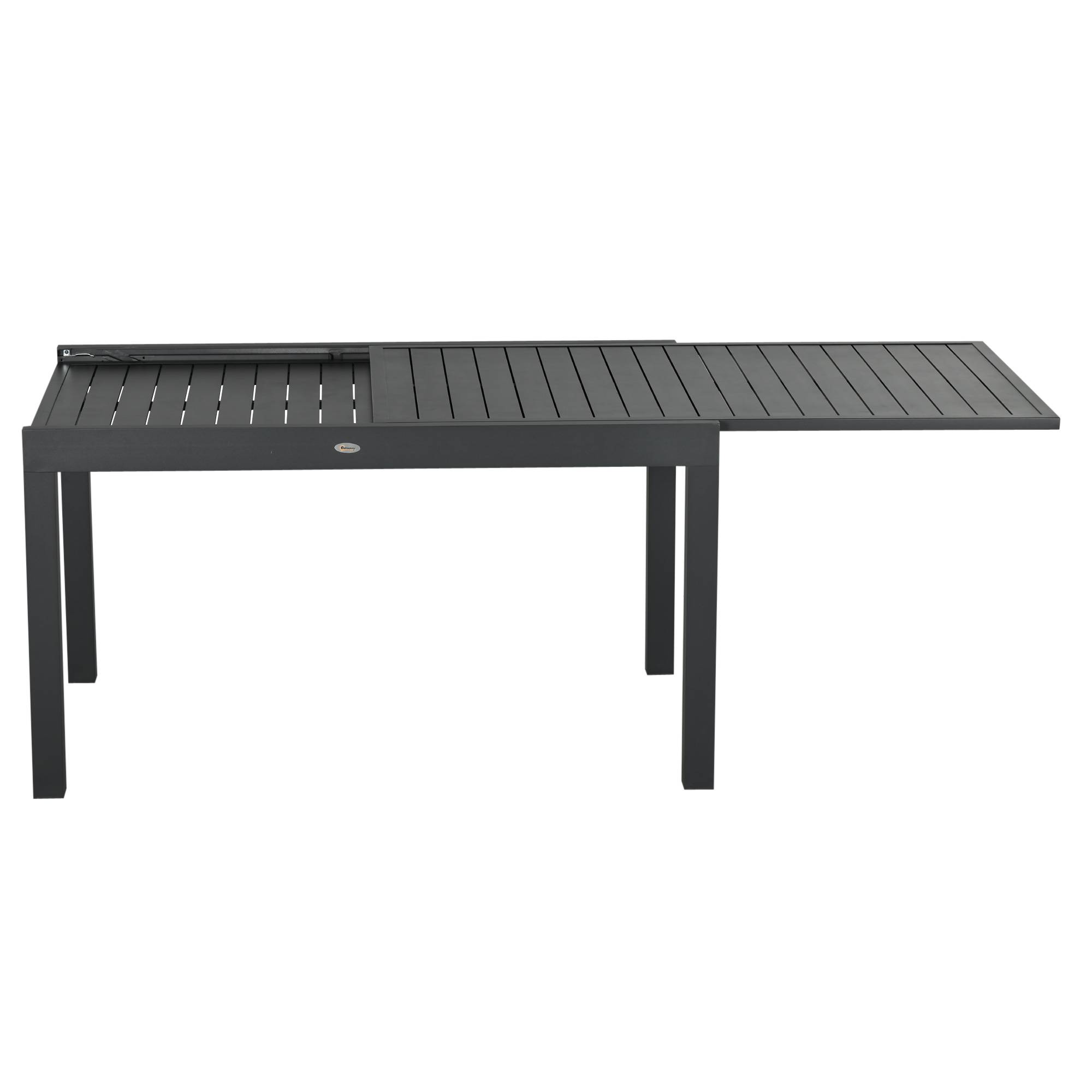 Outsunny - Ensemble de jardin 8 personnes chaises empilables table extensible 135/270L cm alu. textilène gris - Outsunny - Imagen 4