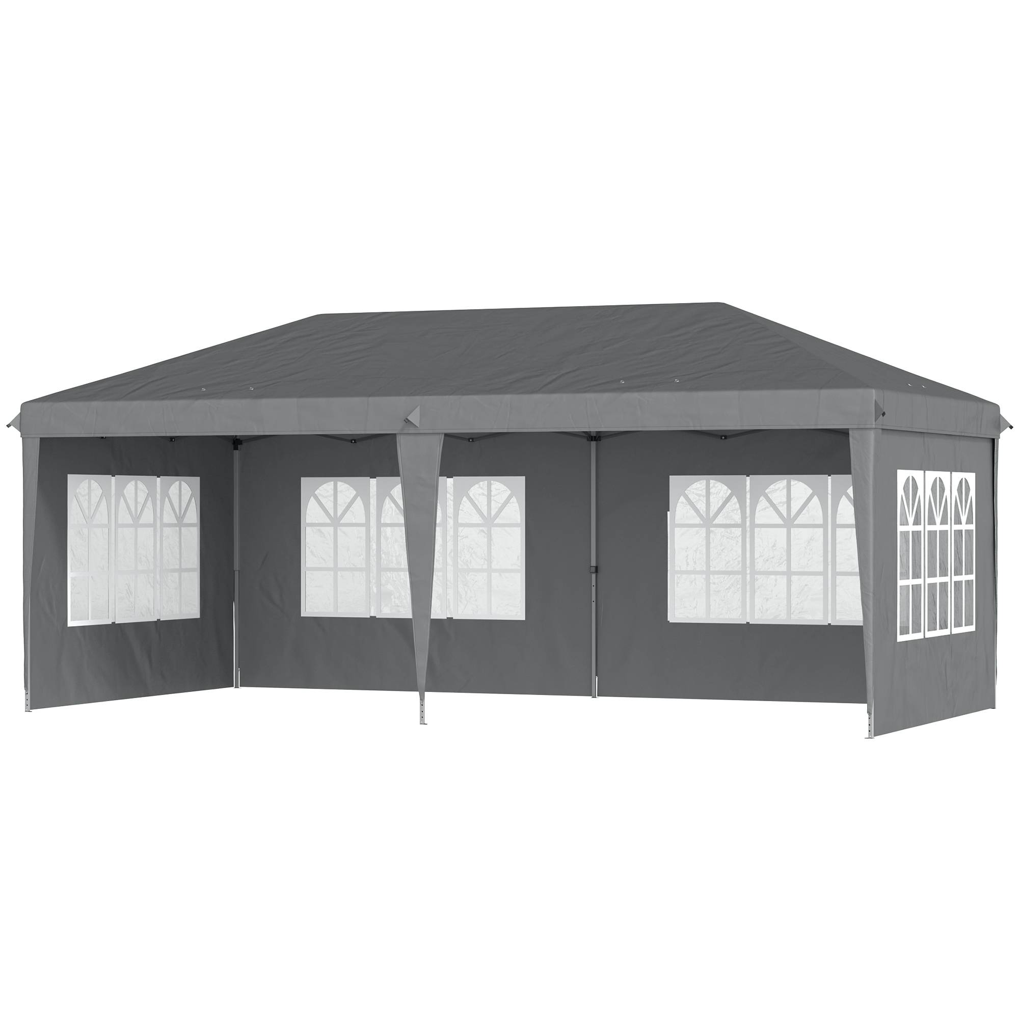 Outsunny - Tonnelle barnum pop-up pliant 3x3m 4 parois amovibles sac de transport gris - Outsunny - Image 1