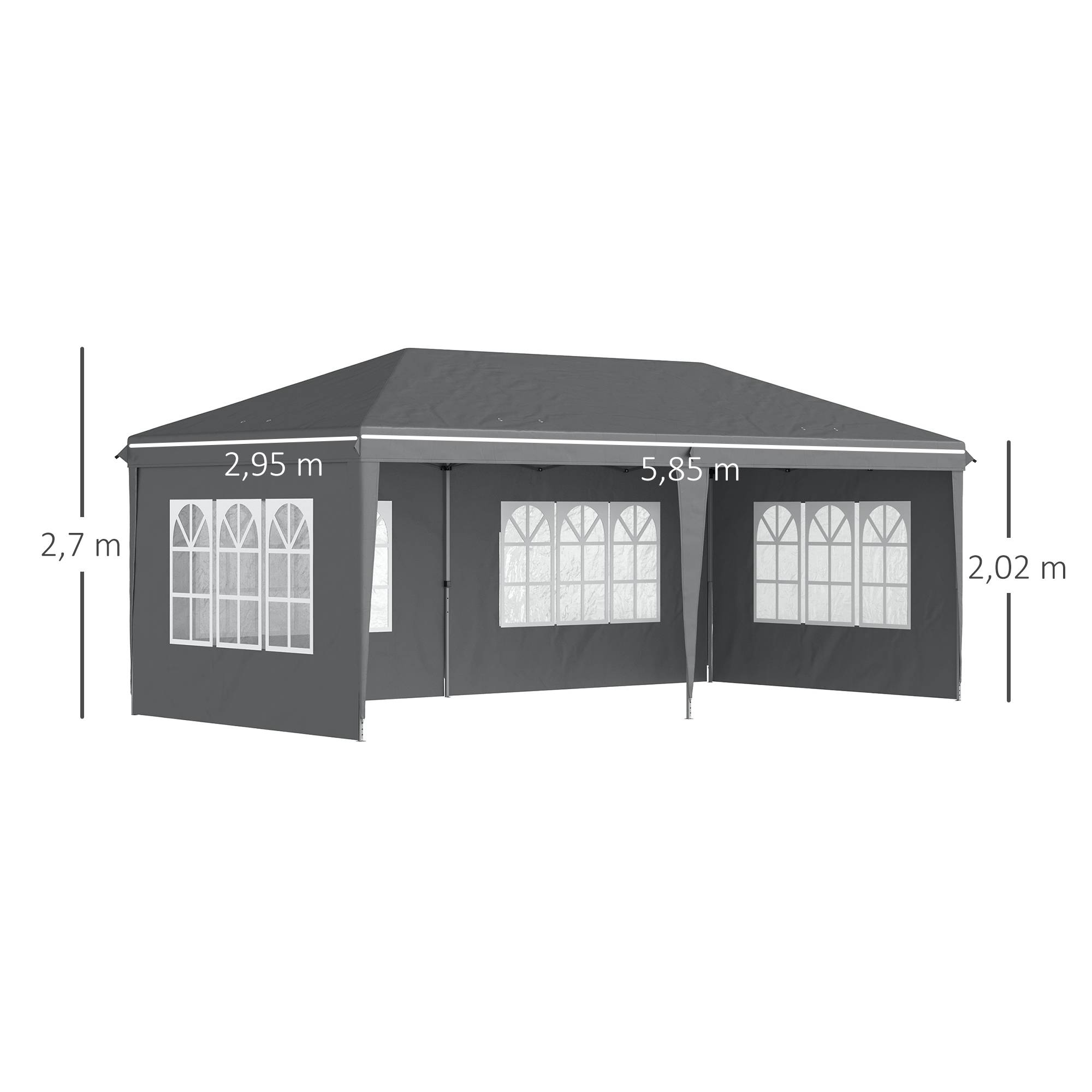 Outsunny - Tonnelle barnum pop-up pliant 3x3m 4 parois amovibles sac de transport gris - Outsunny - Image 3