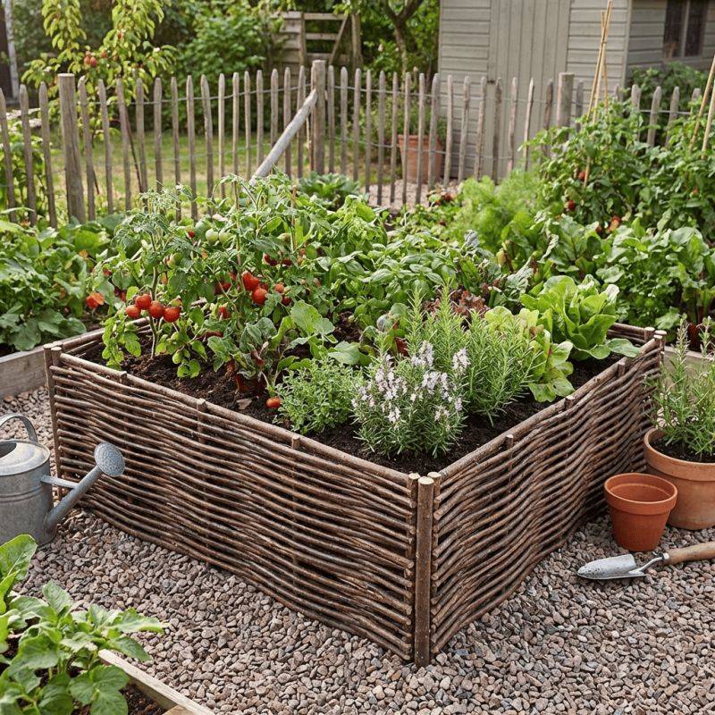 Potager carré en noisetier - 100% Naturel - 150 x 150 x 60 cm - Image 4